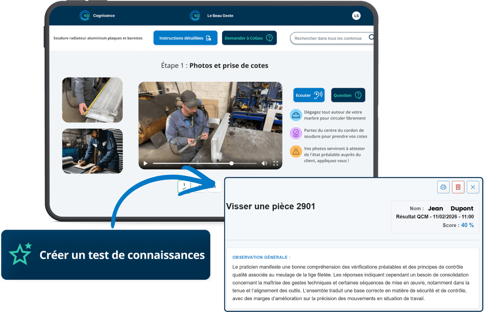 Tests de connaissance automatiques